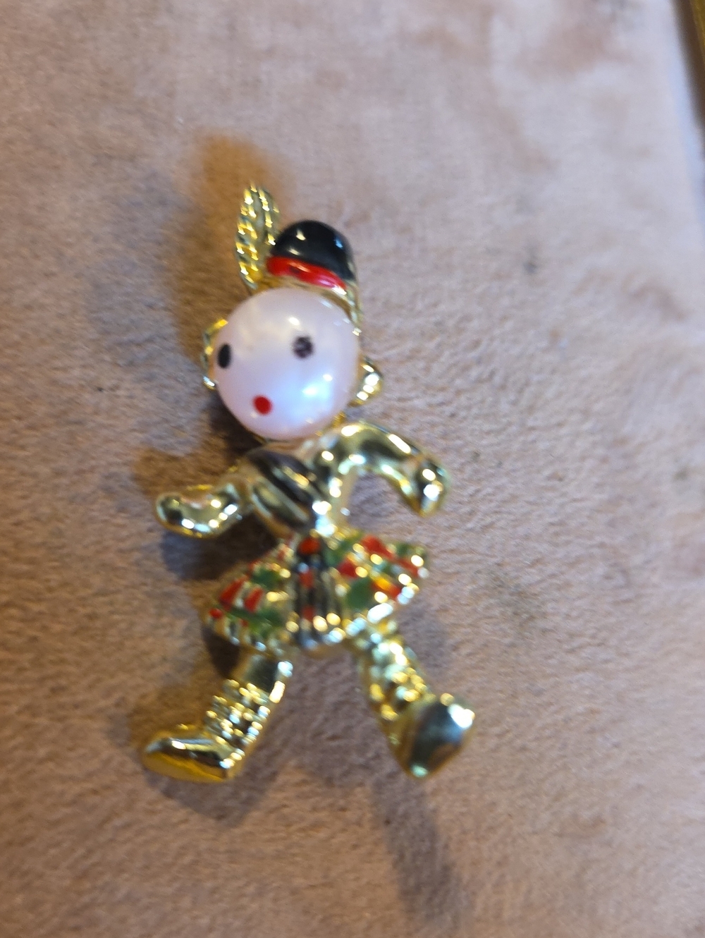 Vintage 1950s Scottish Highlander Jelly Belly Scatter Pin Brooch Kilt Kitsch